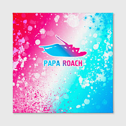 Холст квадратный Papa Roach neon gradient style, цвет: 3D-принт — фото 2