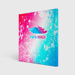 Холст квадратный Papa Roach neon gradient style, цвет: 3D-принт