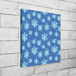 Холст квадратный Pattern with bright snowflakes, цвет: 3D-принт — фото 2