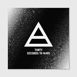 Холст квадратный Thirty Seconds to Mars glitch на темном фоне, цвет: 3D-принт — фото 2