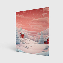 Картина квадратная Предновогодний снегопад