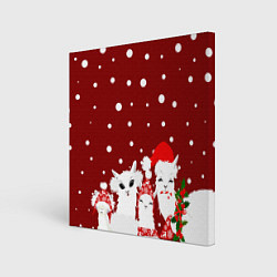 Картина квадратная Семья ламы