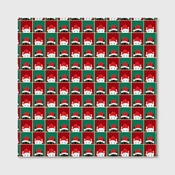 Холст квадратный Котики в новогодних шапочках, цвет: 3D-принт — фото 2