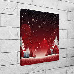 Холст квадратный Зимний берег реки с деревьями и льдом, цвет: 3D-принт — фото 2