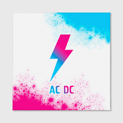 Холст квадратный AC DC neon gradient style, цвет: 3D-принт — фото 2