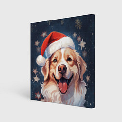 Холст квадратный New Years mood from Santa the dog, цвет: 3D-принт