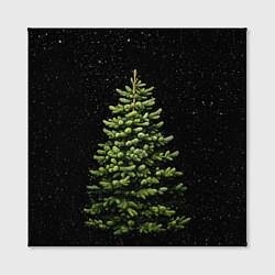 Холст квадратный Ель на темном фоне, цвет: 3D-принт — фото 2