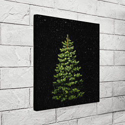 Холст квадратный Ель на темном фоне, цвет: 3D-принт — фото 2