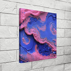 Холст квадратный Розовая пена на синей краске, цвет: 3D-принт — фото 2