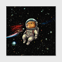 Холст квадратный Капибара бравый космонавт - фантазия, цвет: 3D-принт — фото 2