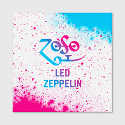 Холст квадратный Led Zeppelin neon gradient style, цвет: 3D-принт — фото 2