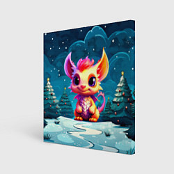 Картина квадратная Маленький пушистый дракошка