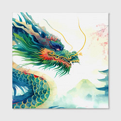 Холст квадратный Japanese dragon - watercolor art, цвет: 3D-принт — фото 2