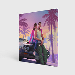 Картина квадратная Jason & Lucia - GTA 6 official art