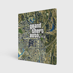 Холст квадратный GTA 5 карта, цвет: 3D-принт