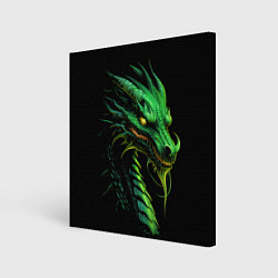 Холст квадратный Зеленый дракон иллюстрация, цвет: 3D-принт
