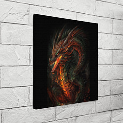 Холст квадратный Красный древесный дракон, цвет: 3D-принт — фото 2