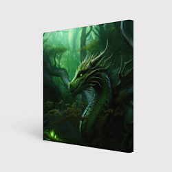 Холст квадратный Зеленый лесной дракон 2024, цвет: 3D-принт