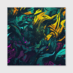 Холст квадратный Абстрактный камуфляж в кислотных абстрактных пятна, цвет: 3D-принт — фото 2
