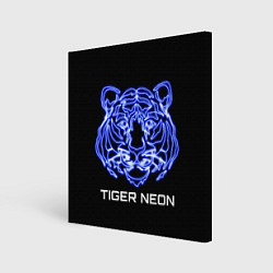 Картина квадратная Tiger neon art