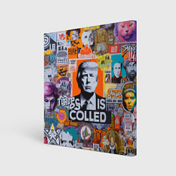 Холст квадратный Donald Trump - american сollage, цвет: 3D-принт