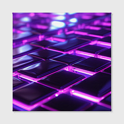 Холст квадратный Фиолетовая неоновая плитка, цвет: 3D-принт — фото 2