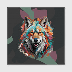 Холст квадратный Голова яркого волка, цвет: 3D-принт — фото 2