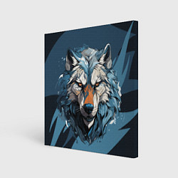 Картина квадратная Красивый грозный волк