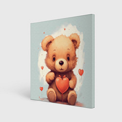 Картина квадратная Медвежонок с сердечком 14 февраля