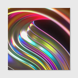 Холст квадратный Неоновый крученный металл разноцветный, цвет: 3D-принт — фото 2