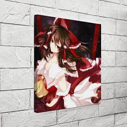 Холст квадратный Touhou Project Рейму улыбка, цвет: 3D-принт — фото 2