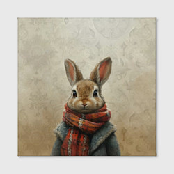 Холст квадратный Кролик в шарфе, цвет: 3D-принт — фото 2