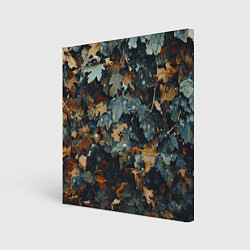 Холст квадратный Реалистичный камуфляж из сухих листьев, цвет: 3D-принт