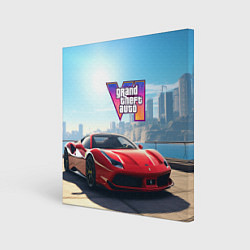 Картина квадратная GTA 6 logo auto