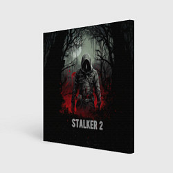Холст квадратный Stalker 2 dark mode, цвет: 3D-принт