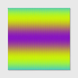 Холст квадратный Неоновые салатовые и фиолетовые полосы, цвет: 3D-принт — фото 2