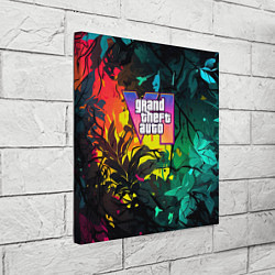 Холст квадратный GTA 6 logo абстрактные листья, цвет: 3D-принт — фото 2