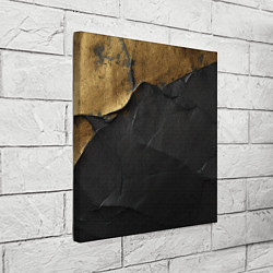 Холст квадратный Черная текстура с золотистым напылением, цвет: 3D-принт — фото 2