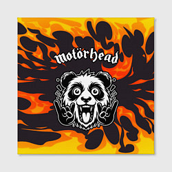 Холст квадратный Motorhead рок панда и огонь, цвет: 3D-принт — фото 2