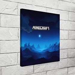Холст квадратный Minecraft logo night, цвет: 3D-принт — фото 2