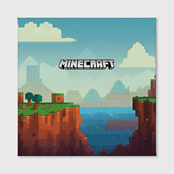 Холст квадратный Minecraft logo квадратный мир, цвет: 3D-принт — фото 2