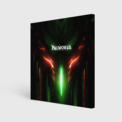 Холст квадратный Palworld зеленый неоновый свет, цвет: 3D-принт