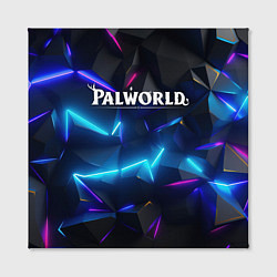 Холст квадратный Palworld логотип на ярких неоновых плитах, цвет: 3D-принт — фото 2