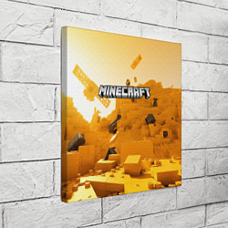 Холст квадратный Minecraft logo яркий желтый мир, цвет: 3D-принт — фото 2