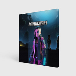 Картина квадратная Minecraft woman cyberpunk