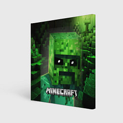 Картина квадратная Minecraft персонаж большой зеленый монстр