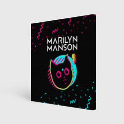 Холст квадратный Marilyn Manson - rock star cat, цвет: 3D-принт