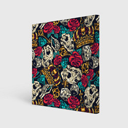 Картина квадратная Tattoo dice skull