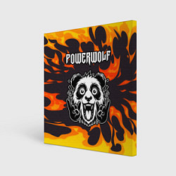 Холст квадратный Powerwolf рок панда и огонь, цвет: 3D-принт