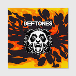 Холст квадратный Deftones рок панда и огонь, цвет: 3D-принт — фото 2